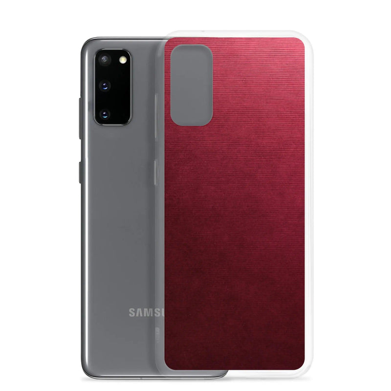 Load image into Gallery viewer, Red Brushed Industrial Metal Flexible Clear Samsung Case Bump Resistant Corners CREATIVETECH