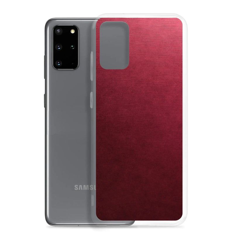Load image into Gallery viewer, Red Brushed Industrial Metal Flexible Clear Samsung Case Bump Resistant Corners CREATIVETECH