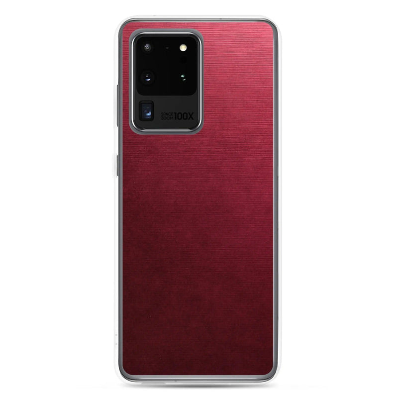 Load image into Gallery viewer, Red Brushed Industrial Metal Flexible Clear Samsung Case Bump Resistant Corners CREATIVETECH