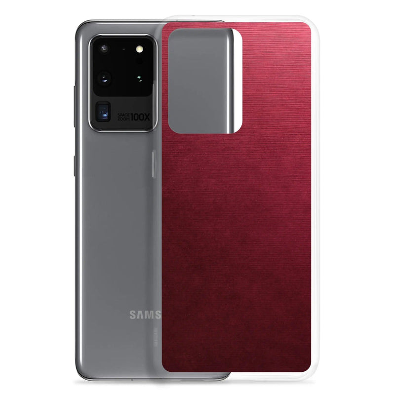 Load image into Gallery viewer, Red Brushed Industrial Metal Flexible Clear Samsung Case Bump Resistant Corners CREATIVETECH
