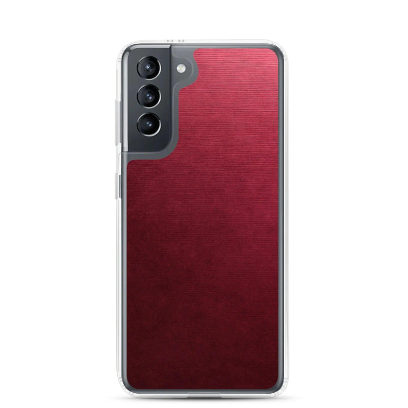 Load image into Gallery viewer, Red Brushed Industrial Metal Flexible Clear Samsung Case Bump Resistant Corners CREATIVETECH