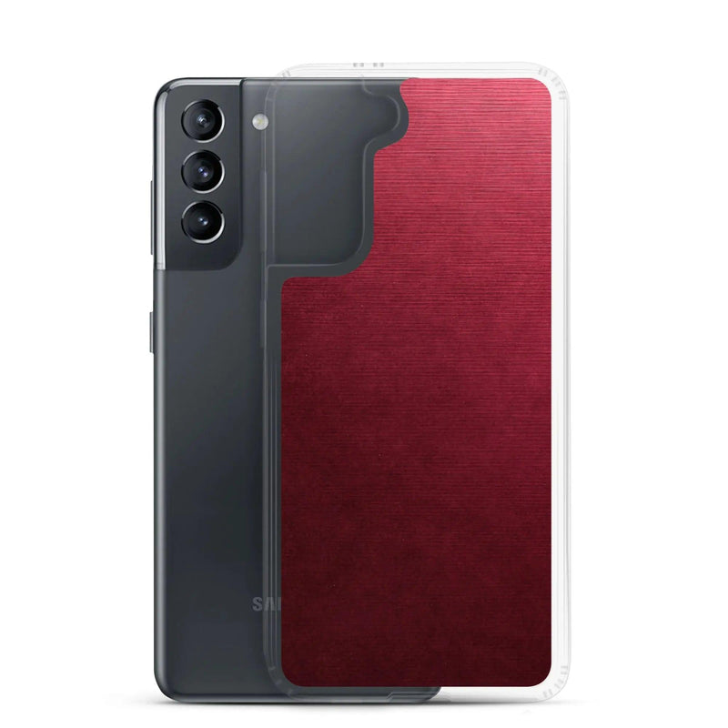 Load image into Gallery viewer, Red Brushed Industrial Metal Flexible Clear Samsung Case Bump Resistant Corners CREATIVETECH
