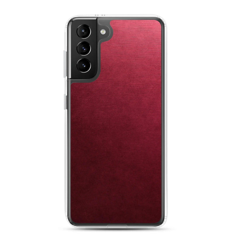 Load image into Gallery viewer, Red Brushed Industrial Metal Flexible Clear Samsung Case Bump Resistant Corners CREATIVETECH