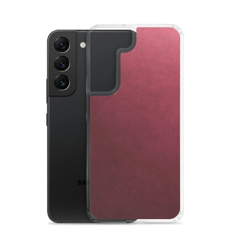 Load image into Gallery viewer, Red Brushed Industrial Metal Flexible Clear Samsung Case Bump Resistant Corners CREATIVETECH