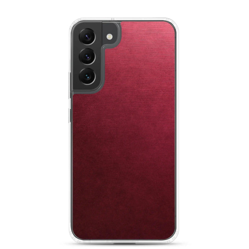 Load image into Gallery viewer, Red Brushed Industrial Metal Flexible Clear Samsung Case Bump Resistant Corners CREATIVETECH