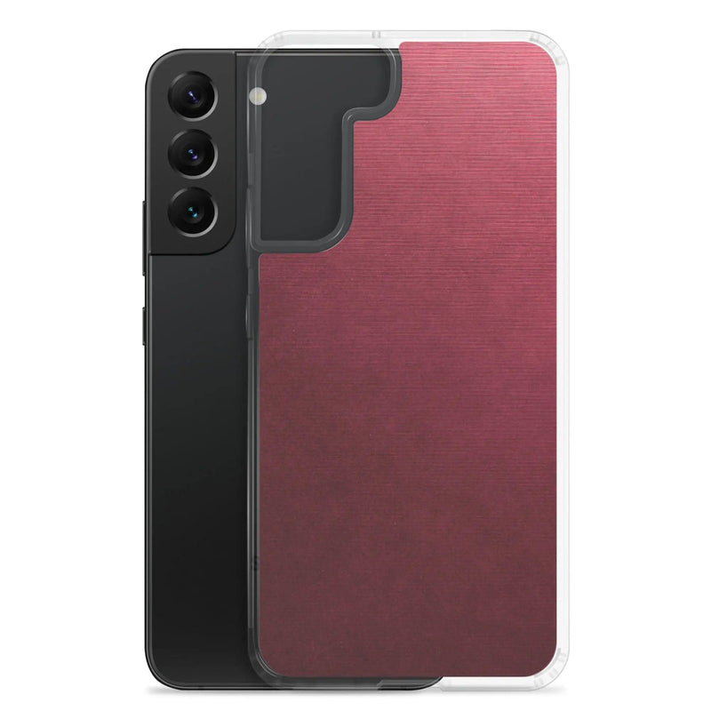 Load image into Gallery viewer, Red Brushed Industrial Metal Flexible Clear Samsung Case Bump Resistant Corners CREATIVETECH