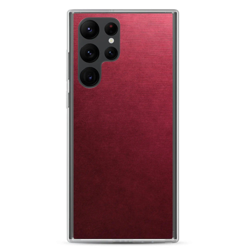Load image into Gallery viewer, Red Brushed Industrial Metal Flexible Clear Samsung Case Bump Resistant Corners CREATIVETECH