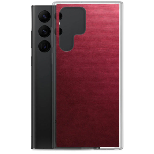 Red Brushed Industrial Metal Flexible Clear Samsung Case Bump Resistant Corners CREATIVETECH