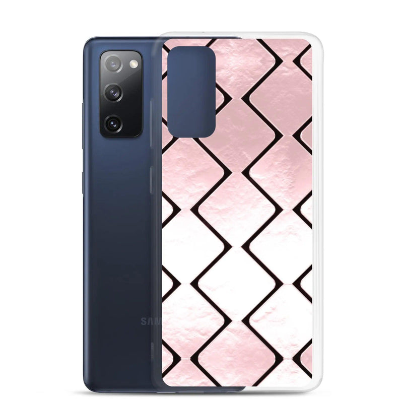 Load image into Gallery viewer, Rose Gold Metal Cubes Flexible Clear Samsung Case Bump Resistant Corners CREATIVETECH