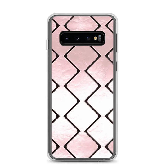 Rose Gold Metal Cubes Flexible Clear Samsung Case Bump Resistant Corners CREATIVETECH