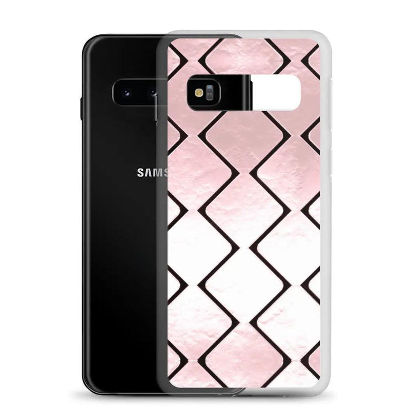 Load image into Gallery viewer, Rose Gold Metal Cubes Flexible Clear Samsung Case Bump Resistant Corners CREATIVETECH