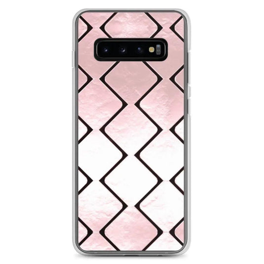 Rose Gold Metal Cubes Flexible Clear Samsung Case Bump Resistant Corners CREATIVETECH