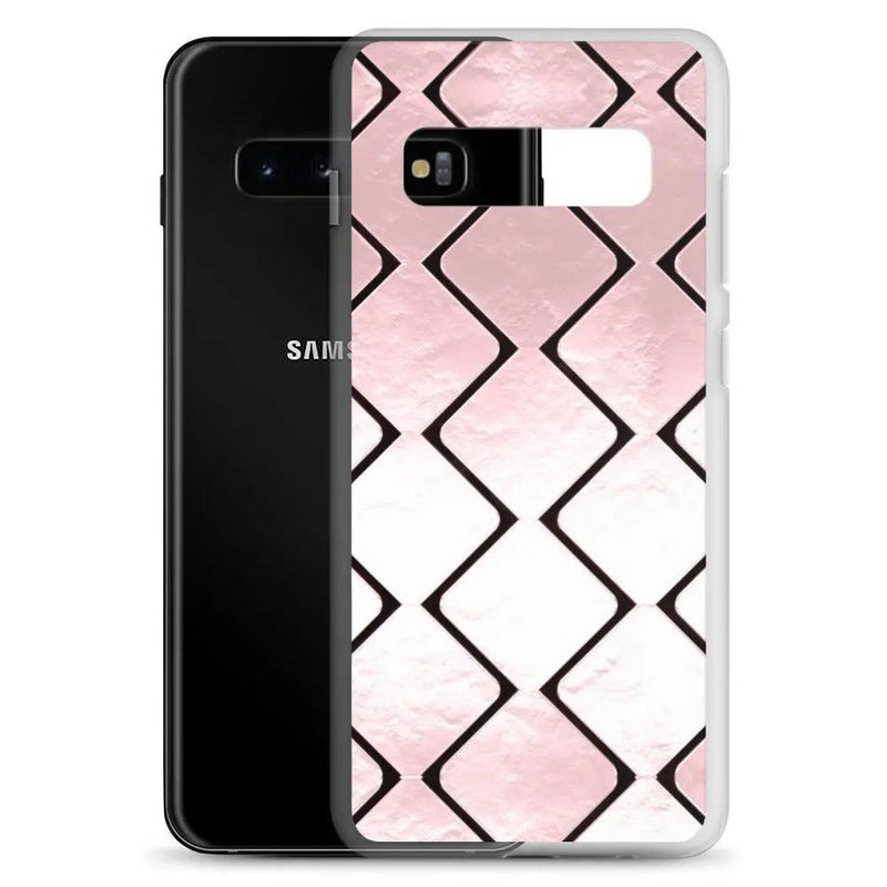 Load image into Gallery viewer, Rose Gold Metal Cubes Flexible Clear Samsung Case Bump Resistant Corners CREATIVETECH