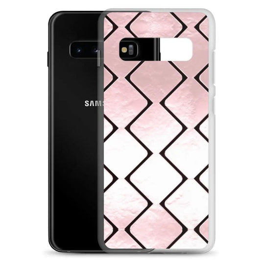 Rose Gold Metal Cubes Flexible Clear Samsung Case Bump Resistant Corners CREATIVETECH