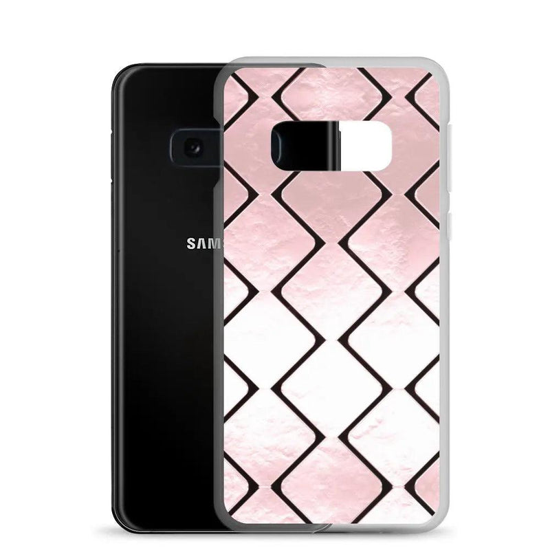 Load image into Gallery viewer, Rose Gold Metal Cubes Flexible Clear Samsung Case Bump Resistant Corners CREATIVETECH