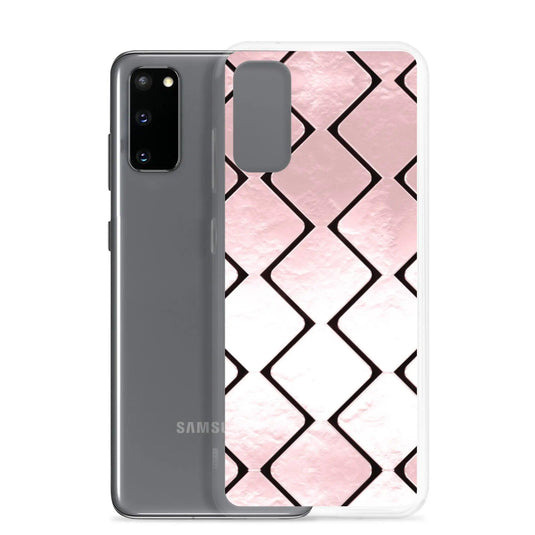 Rose Gold Metal Cubes Flexible Clear Samsung Case Bump Resistant Corners CREATIVETECH