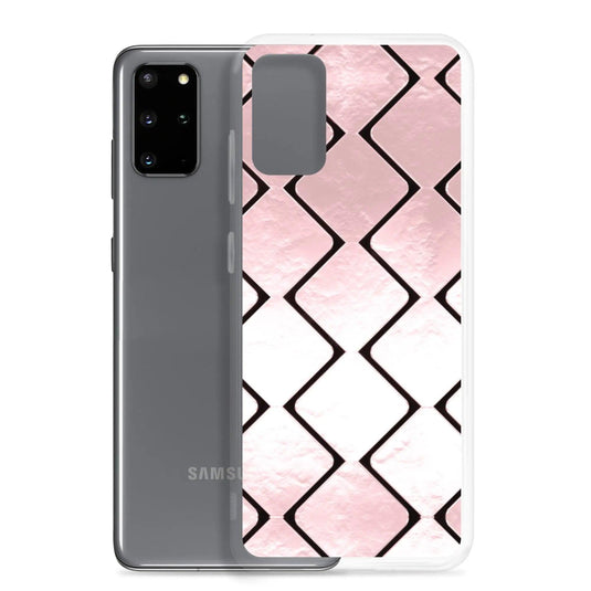 Rose Gold Metal Cubes Flexible Clear Samsung Case Bump Resistant Corners CREATIVETECH