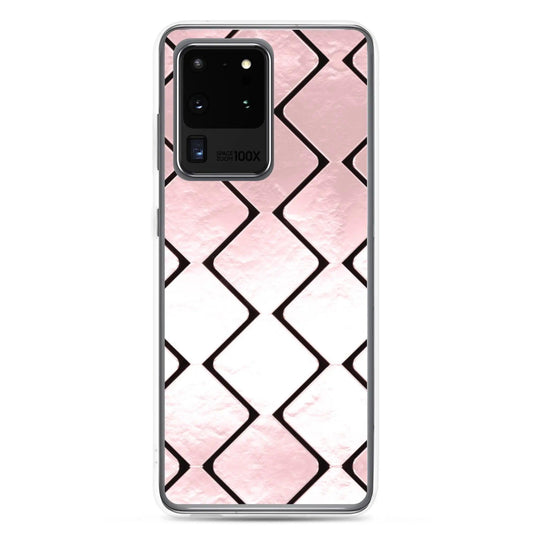 Rose Gold Metal Cubes Flexible Clear Samsung Case Bump Resistant Corners CREATIVETECH