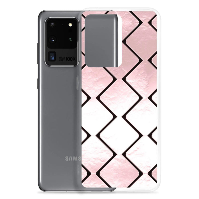 Load image into Gallery viewer, Rose Gold Metal Cubes Flexible Clear Samsung Case Bump Resistant Corners CREATIVETECH