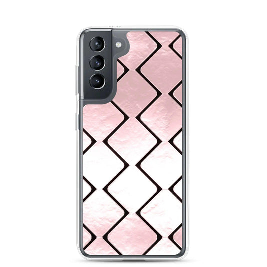 Rose Gold Metal Cubes Flexible Clear Samsung Case Bump Resistant Corners CREATIVETECH
