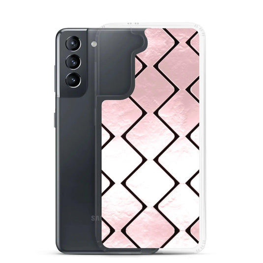 Rose Gold Metal Cubes Flexible Clear Samsung Case Bump Resistant Corners CREATIVETECH