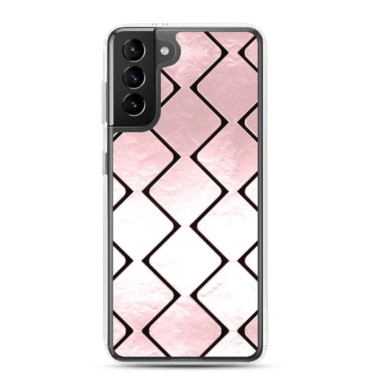 Rose Gold Metal Cubes Flexible Clear Samsung Case Bump Resistant Corners CREATIVETECH