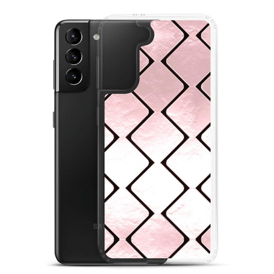 Rose Gold Metal Cubes Flexible Clear Samsung Case Bump Resistant Corners CREATIVETECH