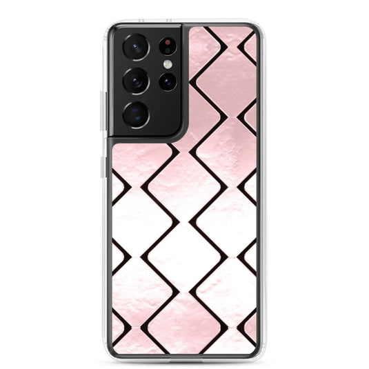 Rose Gold Metal Cubes Flexible Clear Samsung Case Bump Resistant Corners CREATIVETECH