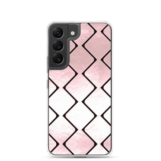 Rose Gold Metal Cubes Flexible Clear Samsung Case Bump Resistant Corners CREATIVETECH