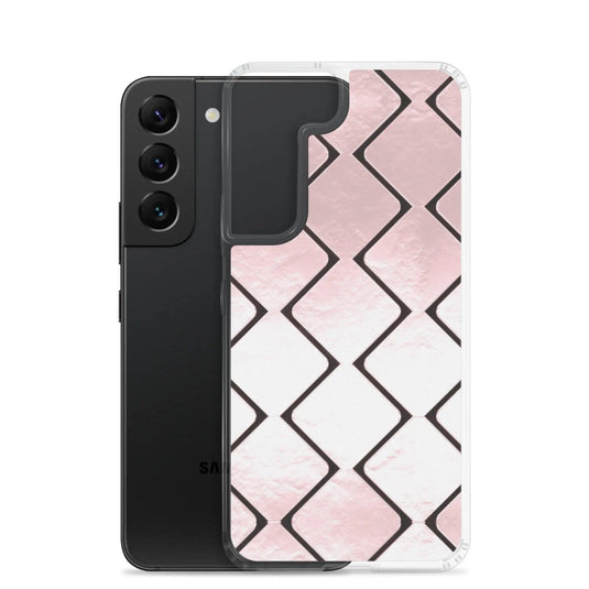 Rose Gold Metal Cubes Flexible Clear Samsung Case Bump Resistant Corners CREATIVETECH