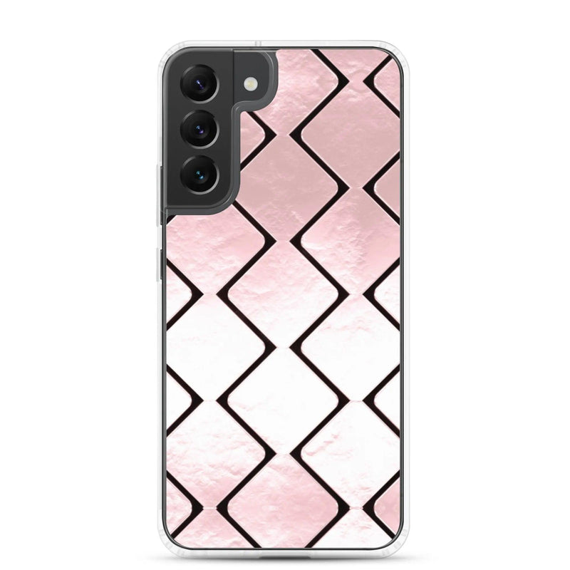 Load image into Gallery viewer, Rose Gold Metal Cubes Flexible Clear Samsung Case Bump Resistant Corners CREATIVETECH