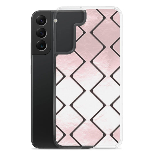 Rose Gold Metal Cubes Flexible Clear Samsung Case Bump Resistant Corners CREATIVETECH