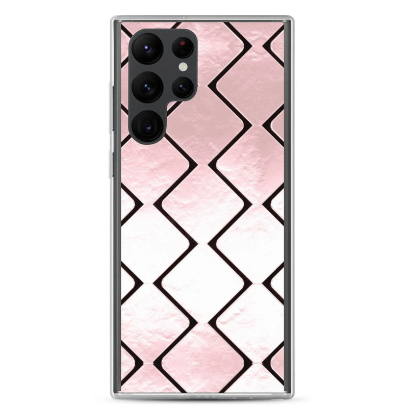 Load image into Gallery viewer, Rose Gold Metal Cubes Flexible Clear Samsung Case Bump Resistant Corners CREATIVETECH