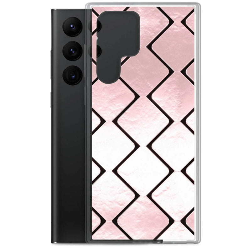 Load image into Gallery viewer, Rose Gold Metal Cubes Flexible Clear Samsung Case Bump Resistant Corners CREATIVETECH