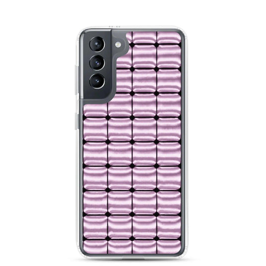 Rose Pink Metal Cubic Style Flexible Clear Samsung Case Bump Resistant Corners CREATIVETECH