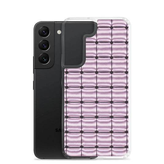 Rose Pink Metal Cubic Style Flexible Clear Samsung Case Bump Resistant Corners CREATIVETECH