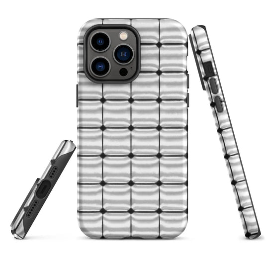 Silver Metal Cubes Double Layered Impact Resistant Tough iPhone Case 3D Wrap Matte or Glossy Finish CREATIVETECH