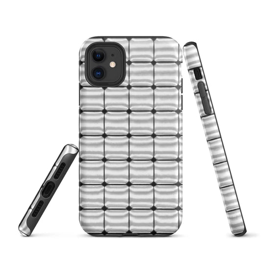 Silver Metal Cubes Double Layered Impact Resistant Tough iPhone Case 3D Wrap Matte or Glossy Finish CREATIVETECH