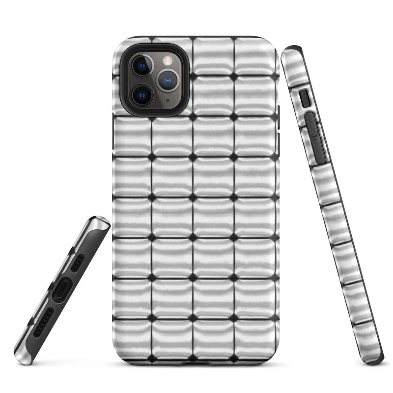Load image into Gallery viewer, Silver Metal Cubes Double Layered Impact Resistant Tough iPhone Case 3D Wrap Matte or Glossy Finish CREATIVETECH