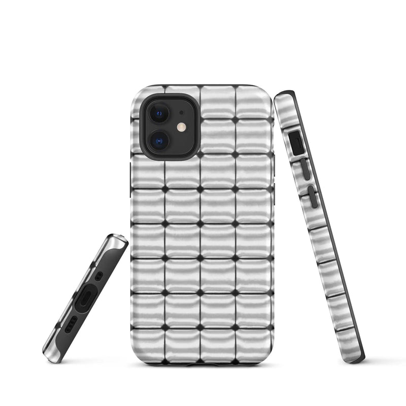 Load image into Gallery viewer, Silver Metal Cubes Double Layered Impact Resistant Tough iPhone Case 3D Wrap Matte or Glossy Finish CREATIVETECH