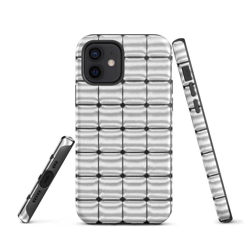 Load image into Gallery viewer, Silver Metal Cubes Double Layered Impact Resistant Tough iPhone Case 3D Wrap Matte or Glossy Finish CREATIVETECH
