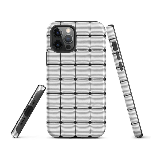Silver Metal Cubes Double Layered Impact Resistant Tough iPhone Case 3D Wrap Matte or Glossy Finish CREATIVETECH