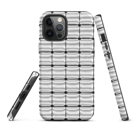 Silver Metal Cubes Double Layered Impact Resistant Tough iPhone Case 3D Wrap Matte or Glossy Finish CREATIVETECH