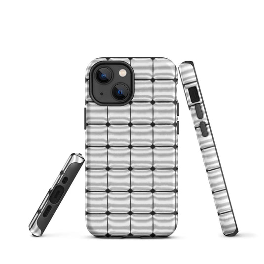 Silver Metal Cubes Double Layered Impact Resistant Tough iPhone Case 3D Wrap Matte or Glossy Finish CREATIVETECH