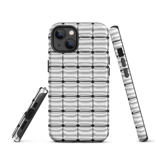 Silver Metal Cubes Double Layered Impact Resistant Tough iPhone Case 3D Wrap Matte or Glossy Finish CREATIVETECH