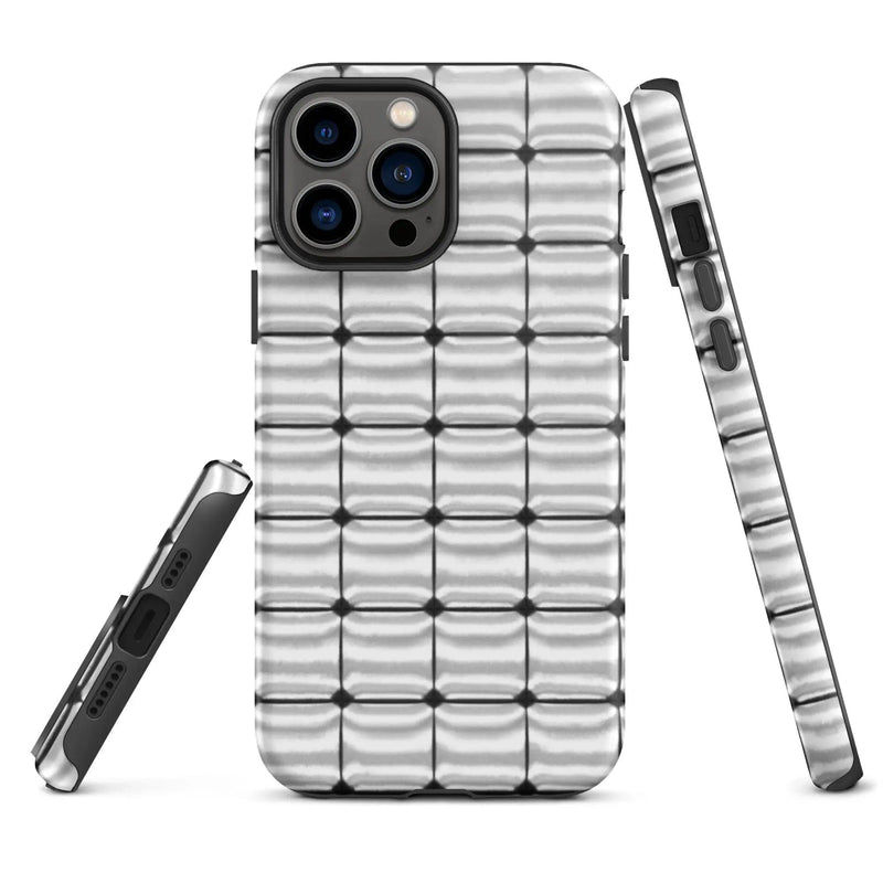 Load image into Gallery viewer, Silver Metal Cubes Double Layered Impact Resistant Tough iPhone Case 3D Wrap Matte or Glossy Finish CREATIVETECH