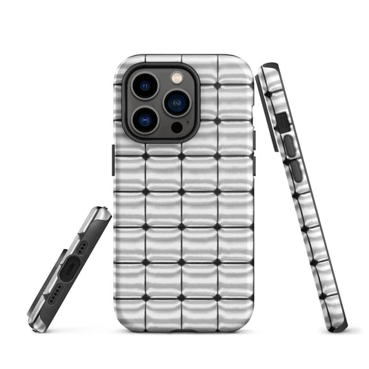 Silver Metal Cubes Double Layered Impact Resistant Tough iPhone Case 3D Wrap Matte or Glossy Finish CREATIVETECH