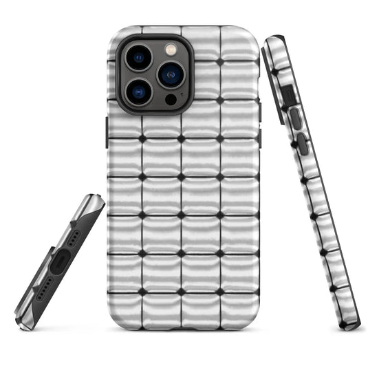 Silver Metal Cubes Double Layered Impact Resistant Tough iPhone Case 3D Wrap Matte or Glossy Finish CREATIVETECH