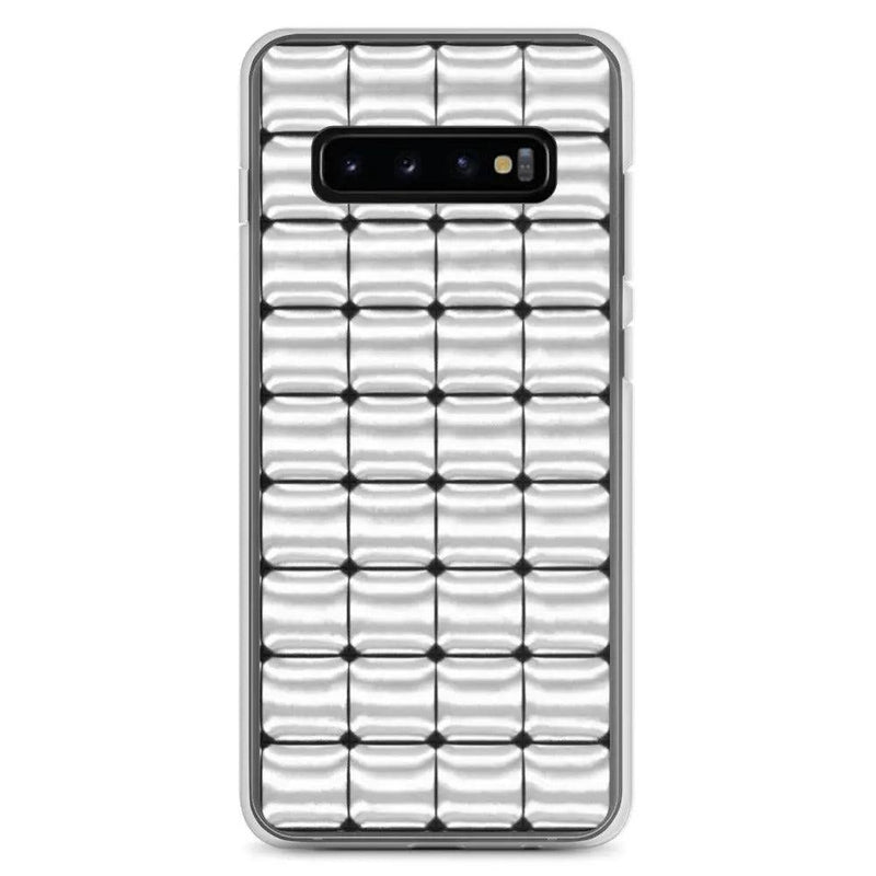 Load image into Gallery viewer, Silver Metal Cubes Flexible Clear Samsung Case Bump Resistant Corners CREATIVETECH