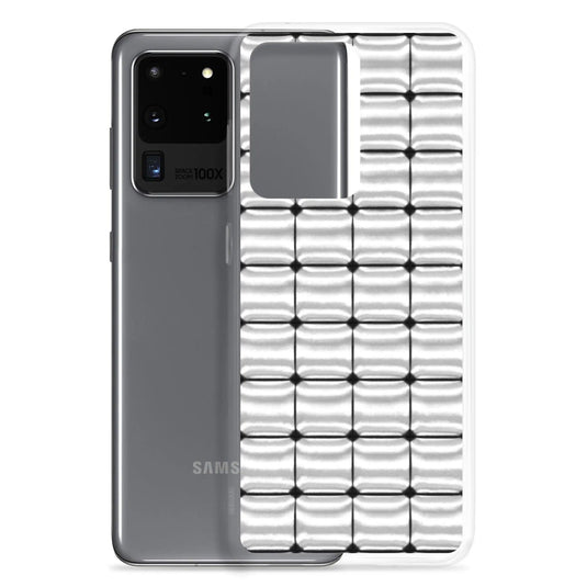 Silver Metal Cubes Flexible Clear Samsung Case Bump Resistant Corners CREATIVETECH